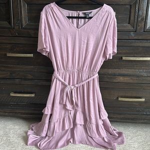 Women’s Purple Ruffled Dress with Front Tie | Simply Vera Vera Wang | XL